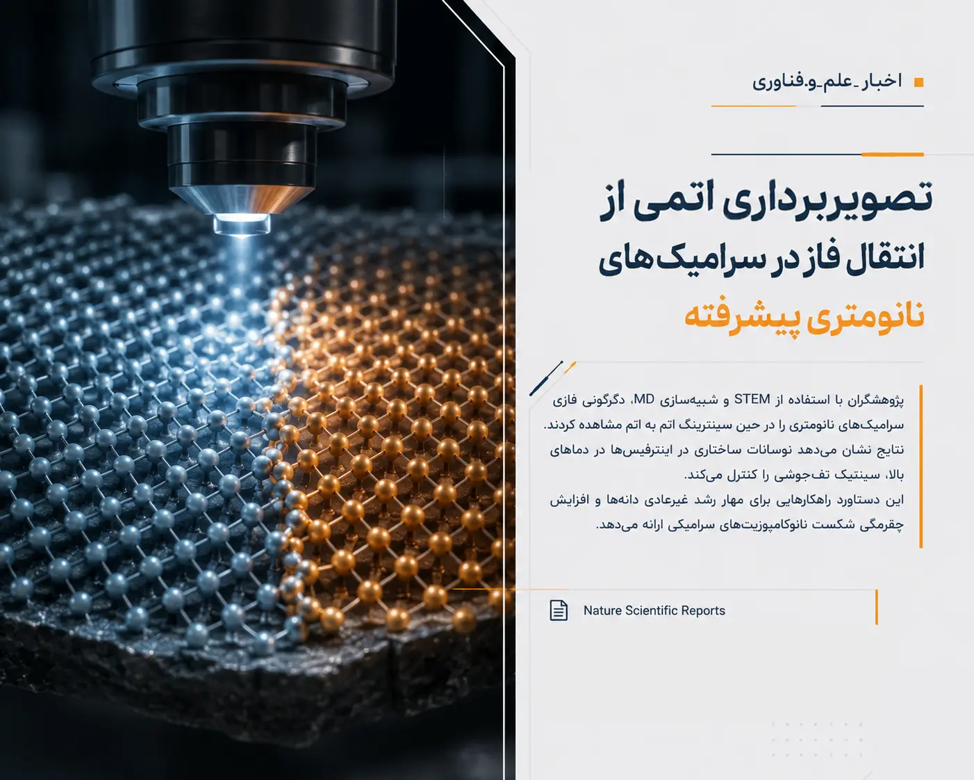 تصویربرداری اتمی از انتقال فاز در سرامیک‌های نانومتری پیشرفته