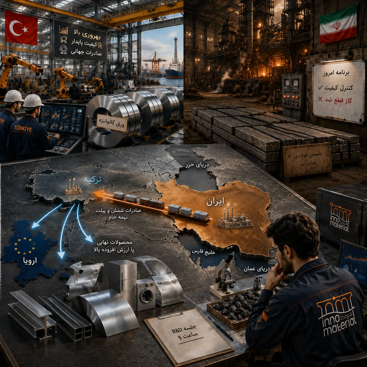 غول فلج گازی و کیمیاگر قراضه‌ها؛ مرثیه‌ای برای فولاد ایران در برابر ترکیه