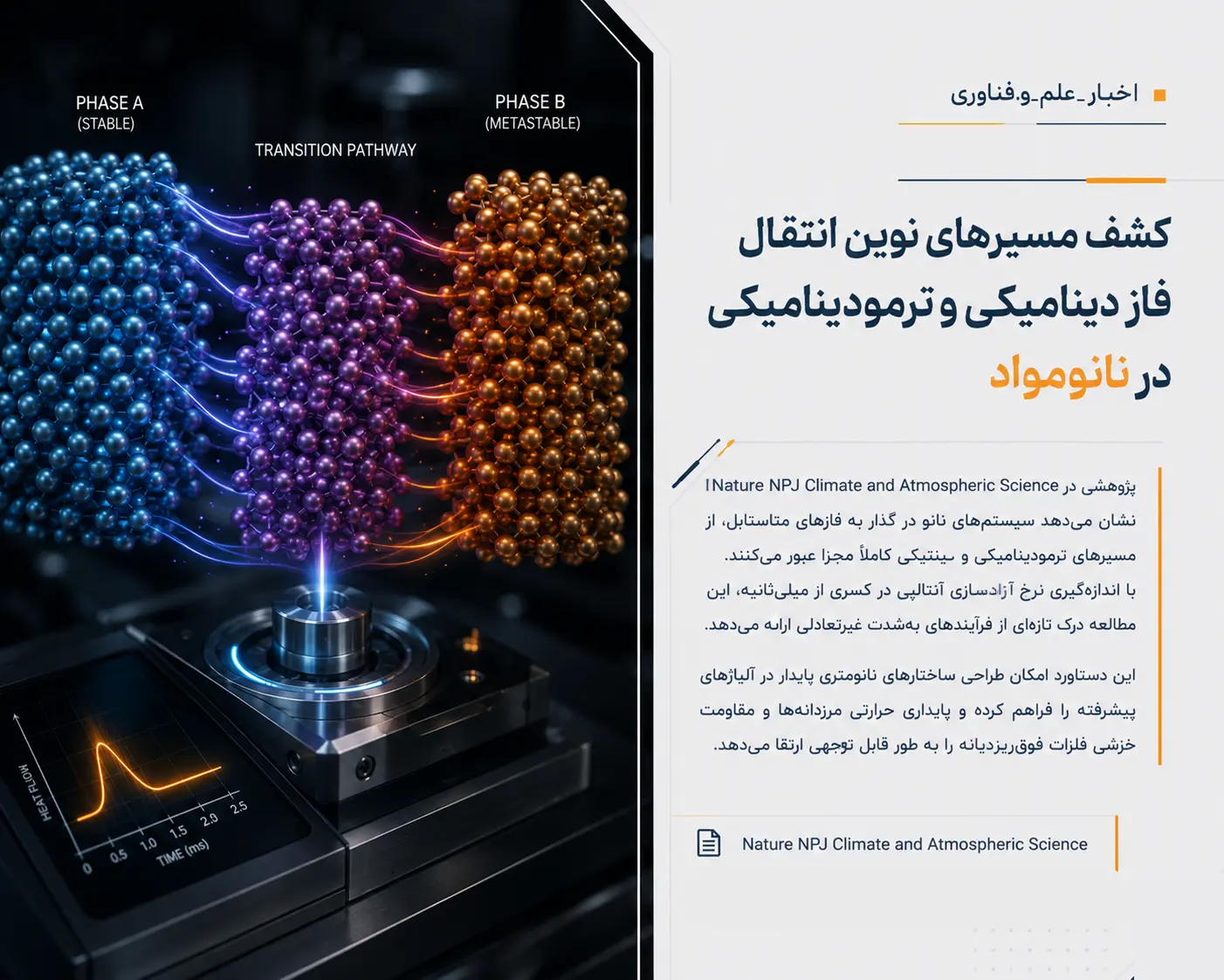 کشف مسیرهای نوین انتقال فاز دینامیکی و ترمودینامیکی در نانومواد